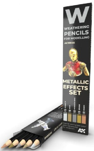 Weathering Pencils Metallic Effects Set (5 Colors) (AKI10046)