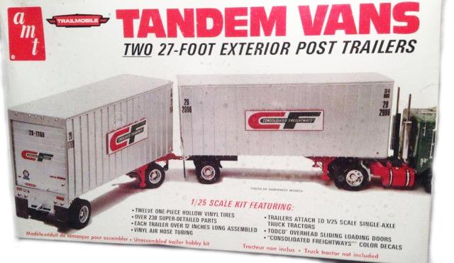 1/25 Tandem Van Semi Trailers Double Header Plastic Model Kit (AMT1132)