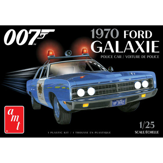 1/25 1970 Ford Galaxie Police Car James Bond Plastic Model Kit (AMT1172M)