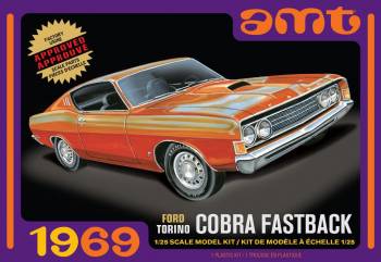 1/25 1969 Ford Torino Cobra Fastback Plastic Model Kit (AMT1217M)