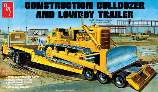 1/25 Construction Bulldozer and Lowboy Trailer Plastic Model Kit (AMT1218)