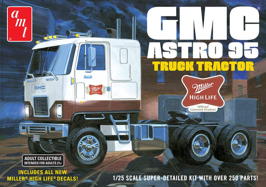 1/25 GMC Astro 95 Semi Tractor Miller Beer Plastic Model Kit (AMT1230)