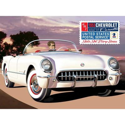 1/25 1953 Chevrolet Corvette USPS Stamp Collector Tin Plastic Model Kit (AMT1244)