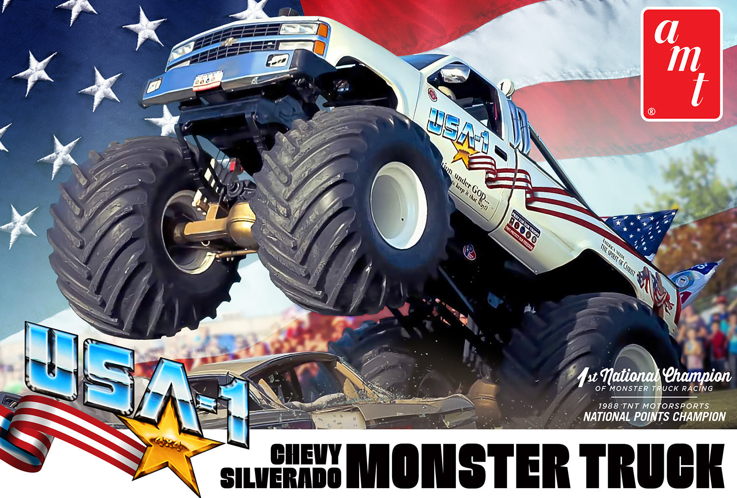 1/25 Chevrolet Silverado USA-1 Monster Truck Plastic Model Kit (AMT1252)