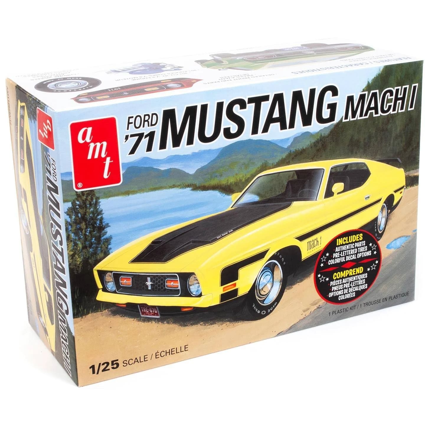 1/25 1971 Ford Mustang Mach 1 Plastic Model Kit (AMT1262M)