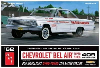 1/25 1962 Chevy Bel Air Super Stock Don Nicholson Plastic Model Kit (AMT1283)