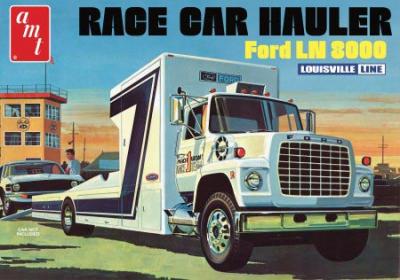 1/25 Ford LN 8000 Louisville Line Race Car Hauler Plastic Model Kit (AMT1316)