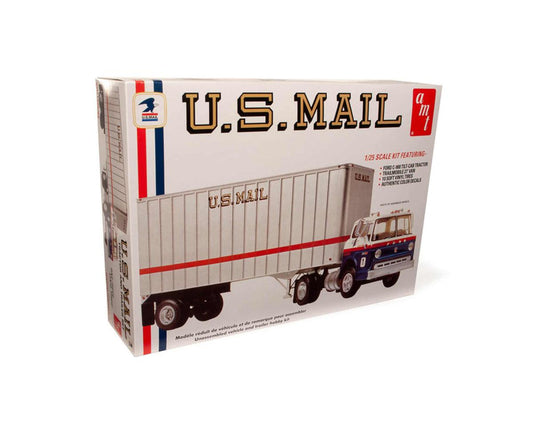 1/25 Ford C600 US Mail Truck with USPS Trailer Plastic Model Kit (AMT1326)