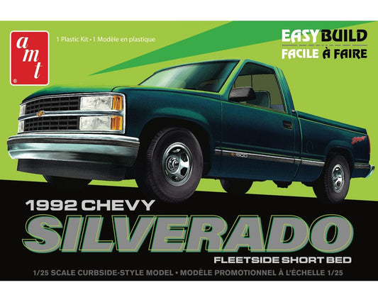 1/25 92' Silverado Shortbed Fleetside EasyBuild Plastic Model Kit (AMT1408M)