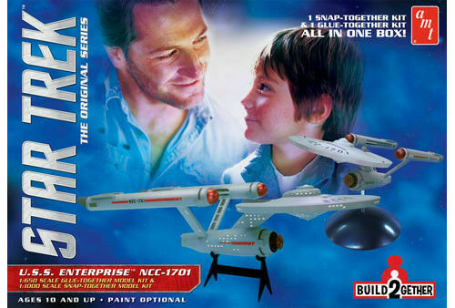 1/650 Glue-Together and 1/1000 Snap-Together Star Trek U.S.S. Enterprise NCC-1701 Plastic Model Kit (AMT913)