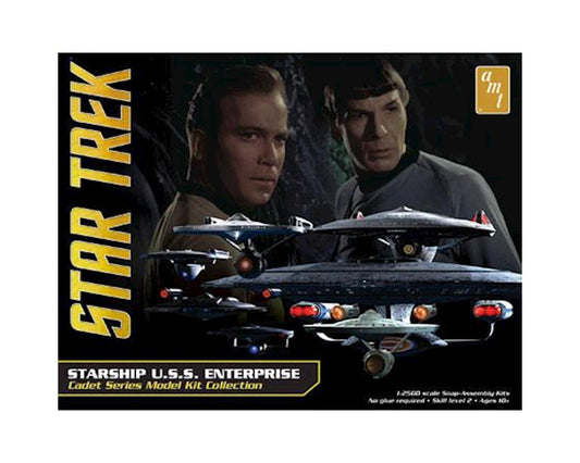 1/2500 Star Trek USS Enterprise Box Set Snap-Together Plastic Model Kit (AMT954)