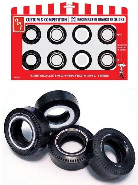 1/25 Racemaster Dragster Slick Tire Pack (8) Plastic Model Kit (AMTPP1)