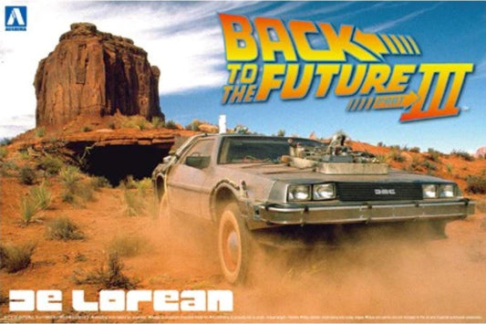 1/24 DeLorean Car Rail Version Back to the Future III with Engine Details Plastic Model Kit (AOS59180)