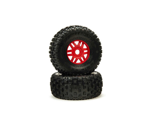 DBOOTS 'Fortress' Tire Set Glued (Red) (2pcs) (ARA550065)