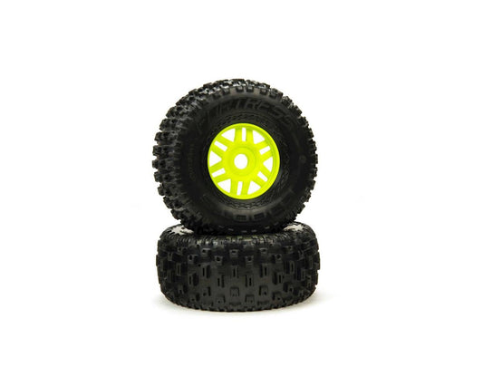 dBoots 'Fortress' Tyre Set Glued Green (Pair) (ARA550068)