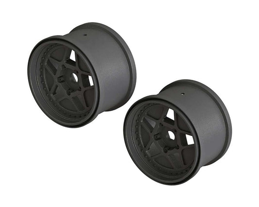 AR510113 MT 3.8 Wheel 17mm Hex Blk (2) (ARAC9466)