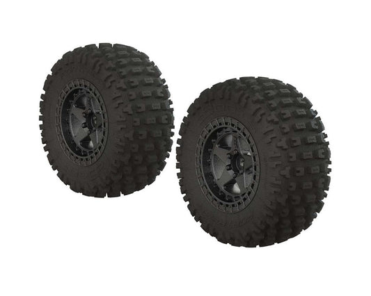 AR550043 Fortress SC Tire Set Glued Blk Chrm (2) (ARAC9631)