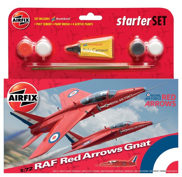 1/72 RAF Red Arrow Gnat (Starter Set) Plastic Model Kit (ARXS5515)