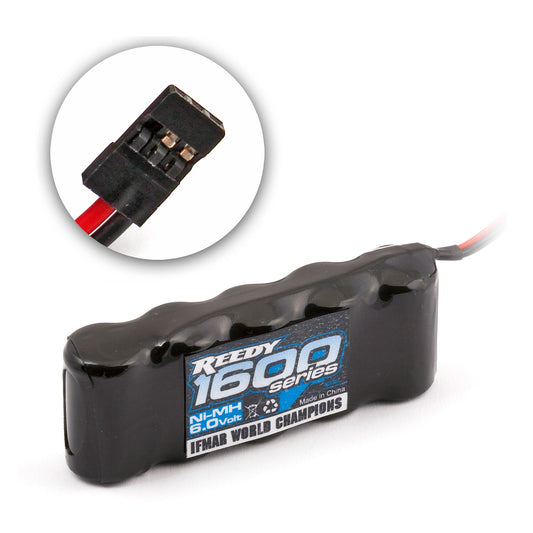 1600mAh 6V 5-Cell Reedy 1600 Series Flat Receiver NiMh Battery Pack with Universal Receiver Plug (ASC613)