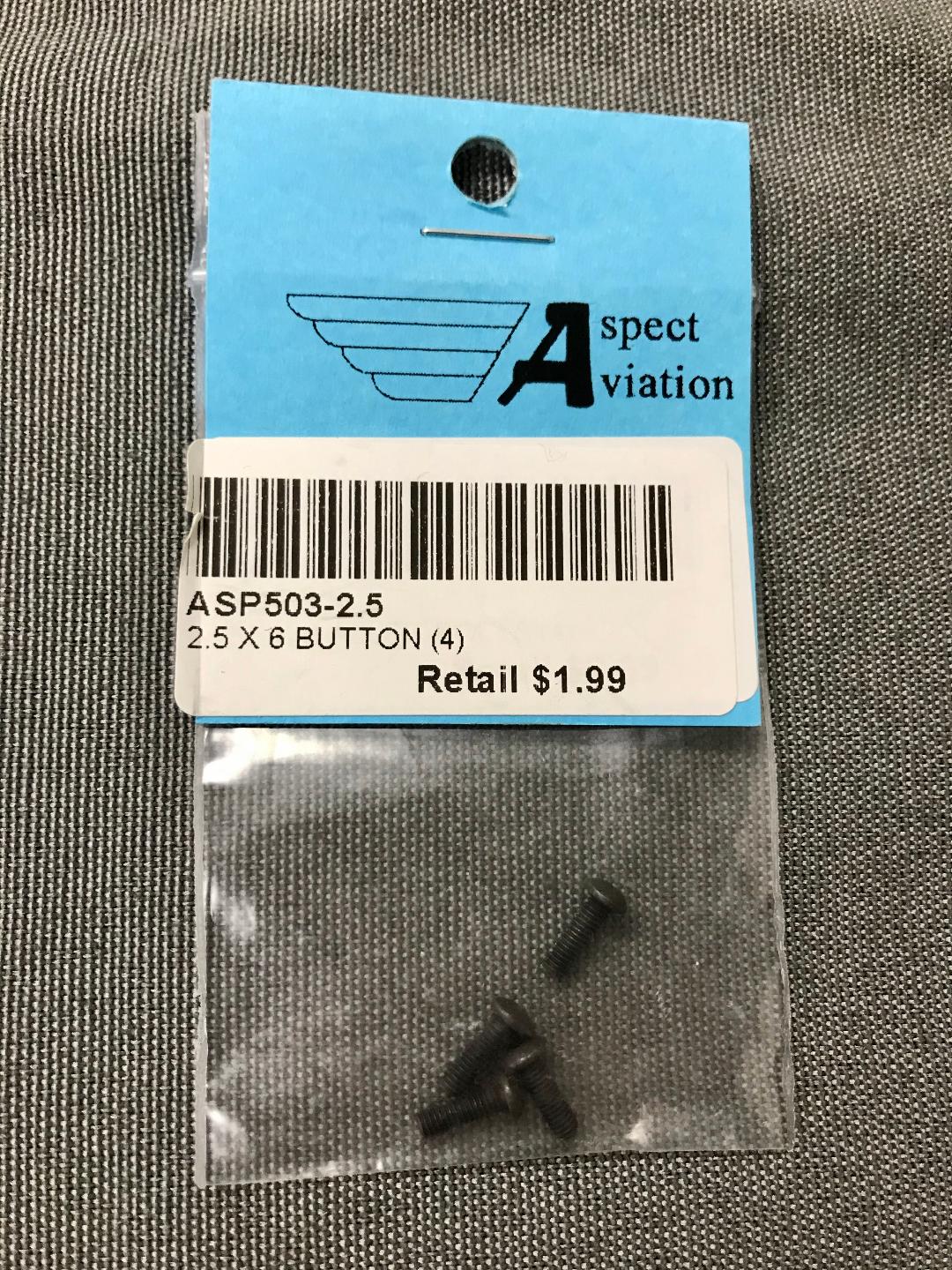 2.5x6mm Button Head Screws (4) (ASP50325)