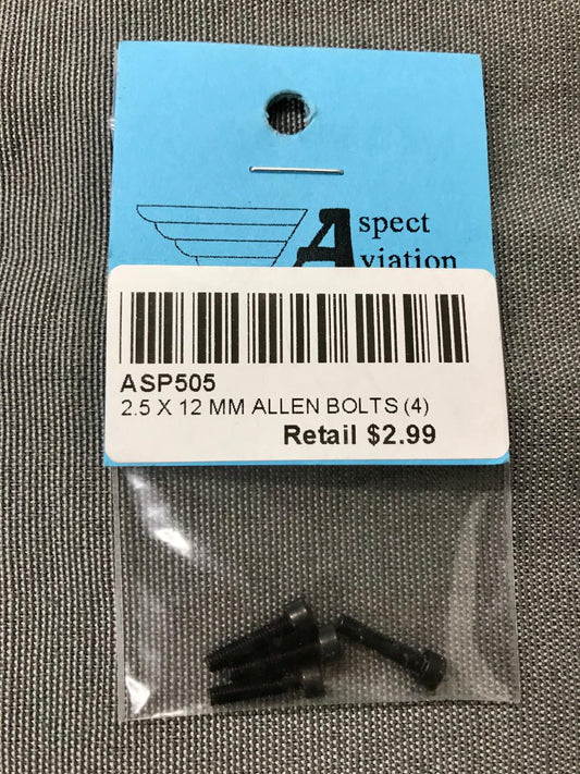 2.5x12mm Allen Bolts (4) (ASP505)