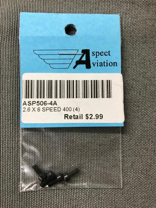 2.6x6mm Speed 400 Screws (4) (ASP5064A)