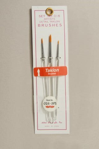 Detail Round Taklon Brushes Set 5/0, 0, 2 (3) (ATB0163PS)