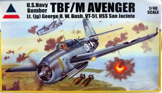 1/48 TBF/M Avenger Lt. (jg) George H. W. Bush VT-51 USS San Jacinto Plastic Model (ATES0120)
