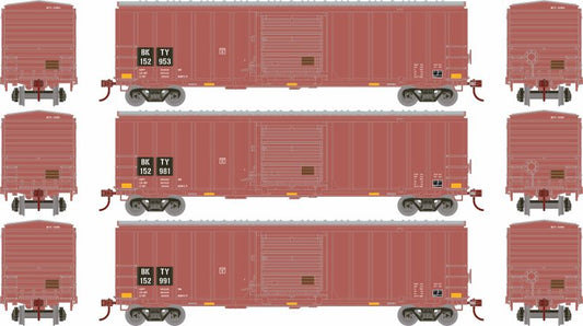 HO 50' ACF Outside Post Box Cars,  Union Pacific (BKTY) #152953, #152981, #152991 (3) (ATH1127)