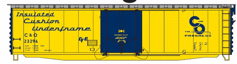 N 50' PS1 Boxcar Plug Door, Chesapeake & Ohio (C&O) #23296 (ATH14194)