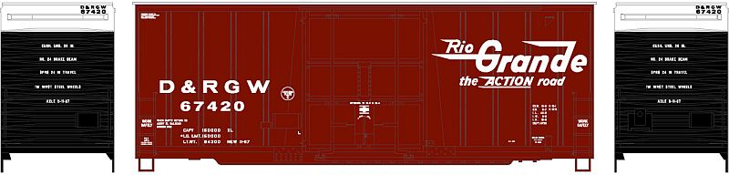 HO 40' Hi-Cube Box Car, Rio Grande (D&RGW) #67423 (ATH76619)