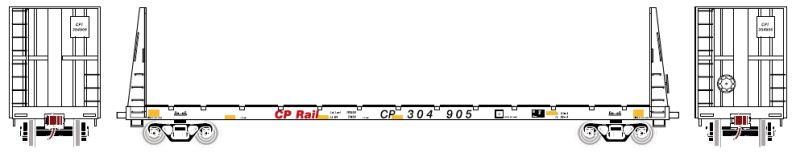 HO 60' Bulkhead Flat, Canadian Pacific (CP) #304981 (ATH87735)