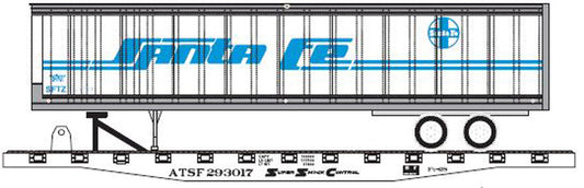 HO 50' Flat with 45' Trailer, Santa Fe (ATSF) #293017 (ATH97751)