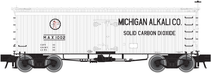 HO 36' Wood Reefer with Truss Rods, Michigan Alkali Company (MAX) #1001 (ATL20002707)