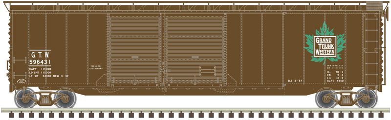 HO Grand Trunk Western 50' Double Door Box Car #596431 (ATL20004415)