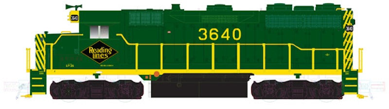 N GP-35 DCC Equipped Locomotive, Reading (RDG) #3640 (ATL40000761)