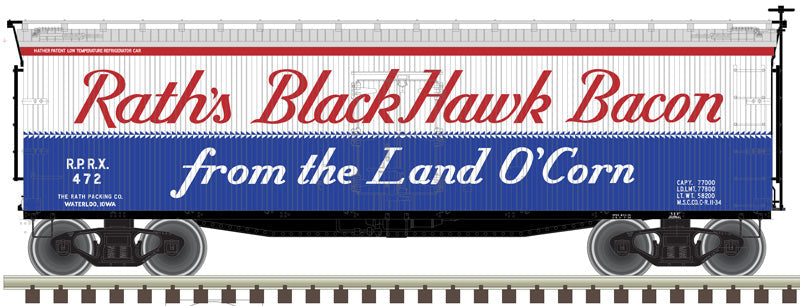 N 40' Wood Reefer, Rath Black Hawk Bacon #472 (ATL50005486)