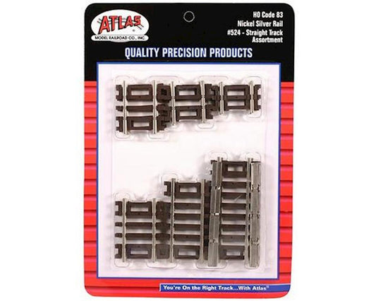 HO Code 83 Assorted Straight Track (12) (ATL524)