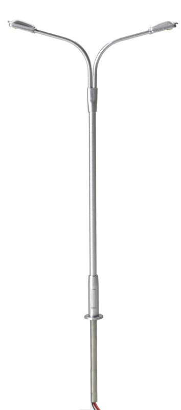 HO Double Arm Streetlight, Silver with Cool White LED (3) (ATL70000170)