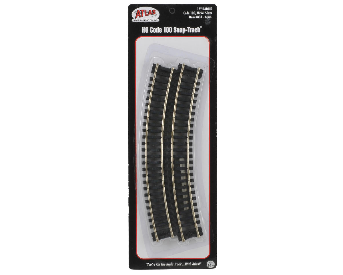 HO Code 100 15" Radius Curve Track (ATL831)