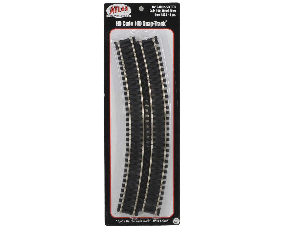 HO Code 100 18" Radius Curve (6) (ATL833)