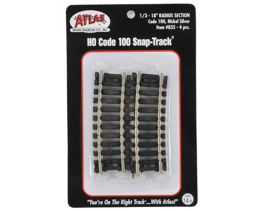 HO Code 100 1/3 18" Radius Curve Track (ATL835)