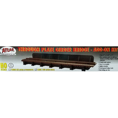 HO Code 100 Through Plate Girder Bridge Single Track Add-On Kit (ATL882)