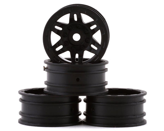 1.0 Rockster Wheels Black (4): SCX24, AX24 (AXI40002)