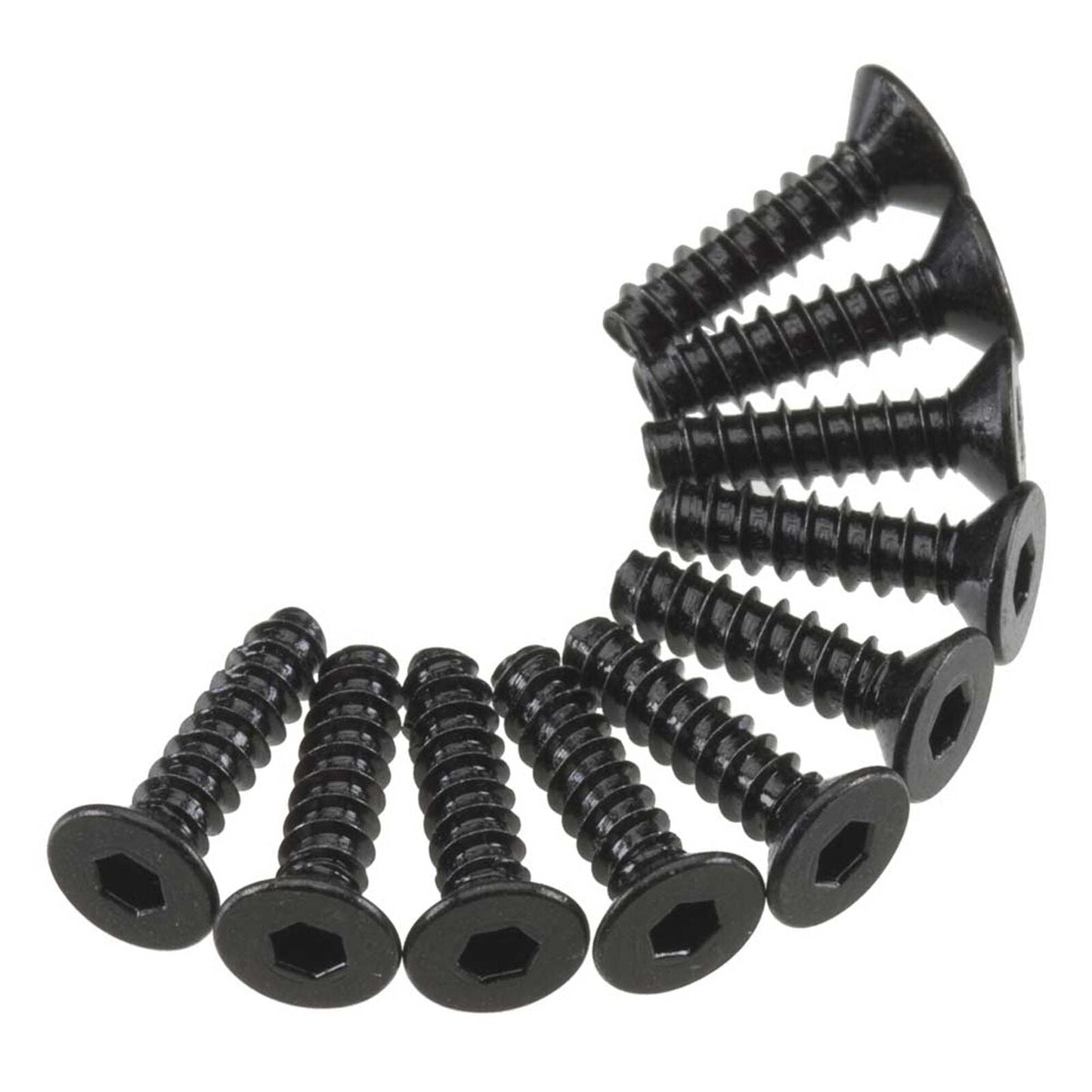 AXA466 Hex Socket Tap Flat Head Screw 3x12mm Black (10) (AXIC0129)