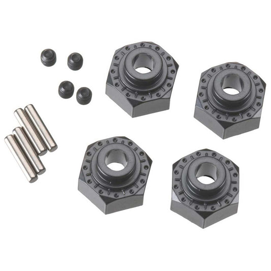 AX30429 Aluminum Hex Hub 12mm Black (4) (AXIC0429)