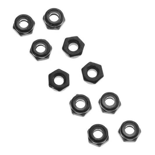 AXA1052 Thin Nylon Locking Hex Nut 3mm Black (10) (AXIC1052)