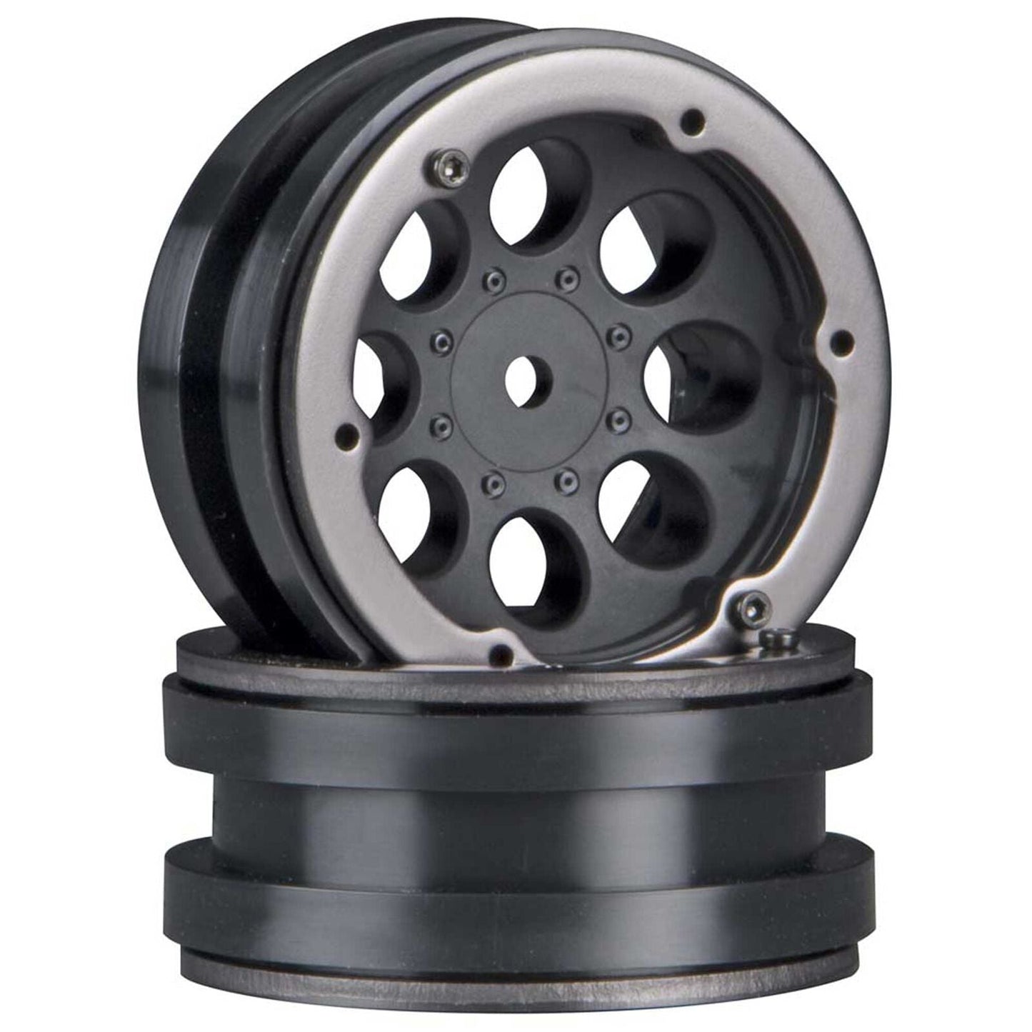 AX8087 8-Hole 1.9 Beadlock Wheel Black (2) (AXIC8087)