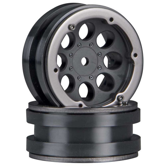 AX8087 8-Hole 1.9 Beadlock Wheel Black (2) (AXIC8087)