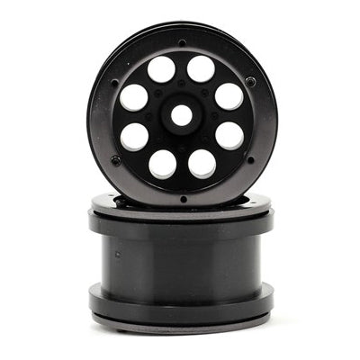 8 Hole 2.2" Beadlock Rock Crawler Wheels (2) (Black) (AXIC8097)